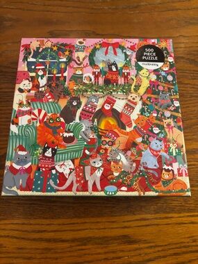 Mudpuppy Holiday Cats 500-Piece Jigsaw Puzzle - Multicolor